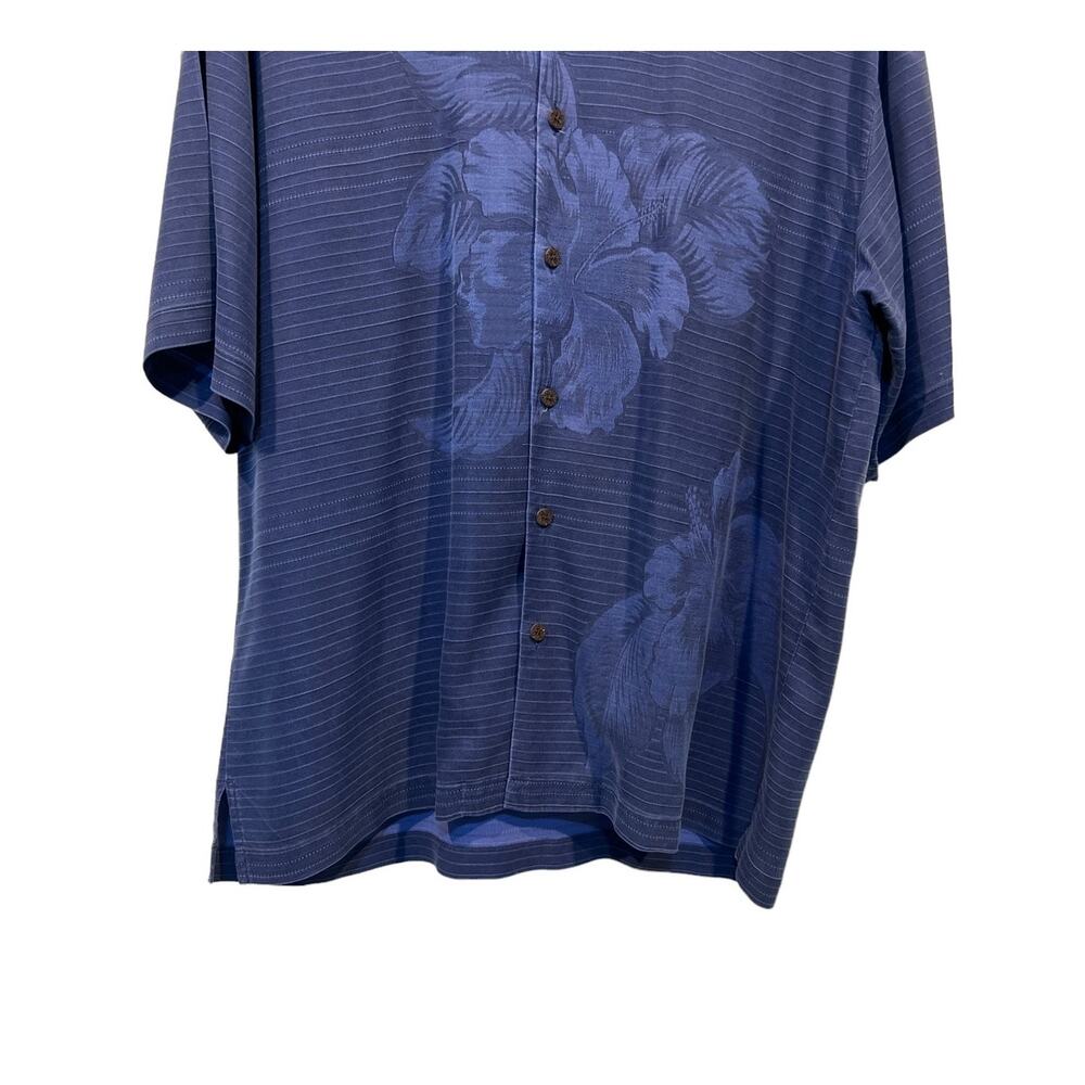 Vtg Tommy Bahama Shirt Mens XL Silk Hawaiian Tropical Wood Buttons Luau Aloha - Picture 5 of 12